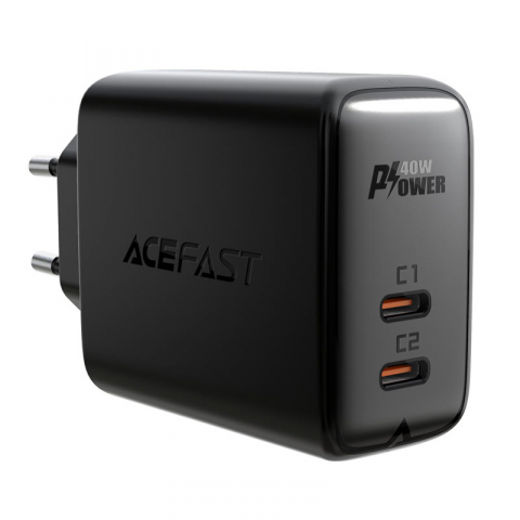 Electronice - Încărcător dual ACEFAST A9 PD40W (USB-C + USB-C) Negru