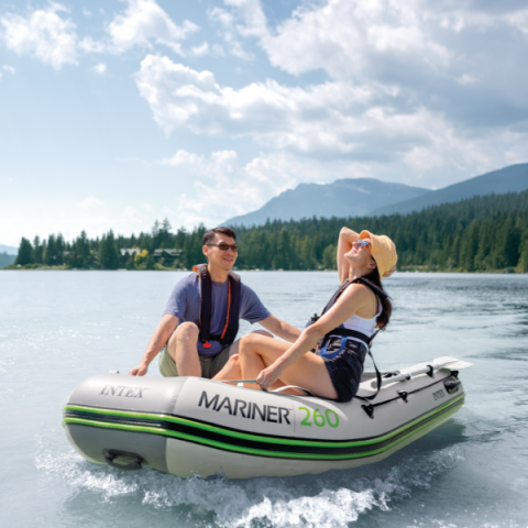 Надувная лодка INTEX “Mariner 260” с веслами, насосом и сумкой, 264×155×61 см [12]