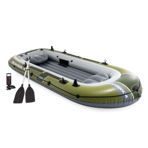 Barci Gonflabile - INTEX Barcă gonflabilă “Seahawk 4” cu vâsle și pompă, 351×145×48 cm