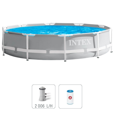 Piscine cu cadru metalic - Piscină INTEX Prism Frame 366×76 cm, 6503L, Cadru Metalic