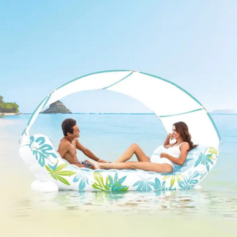 INTEX Plută-saltea gonflabilă Tropical Lounge cu baldachin 224x150x165cm, până la 200kg [6]
