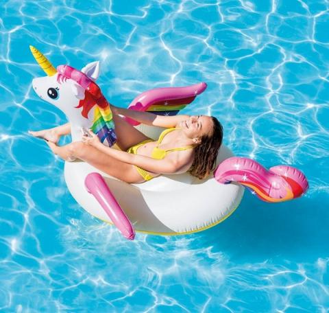 INTEX Plută-saltea gonflabilă “Unicorn” cu mânere, 198x140x97 cm, până la 40 kg, 3+ [1]