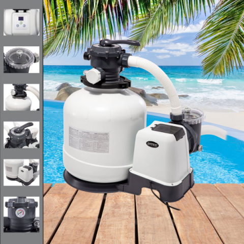 INTEX Pompă de filtrare cu nisip “Krystal Clear SX3200”, rezervor de nisip 24kg, capacitate 12000 L/h [2]