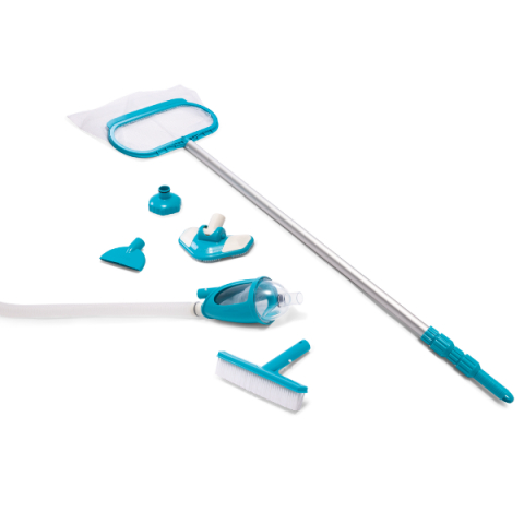 Accesorii piscine - INTEX Set de curățare Deluxe pentru piscină: mâner telescopic 279 cm, plasă, aspirator, perie, furtun