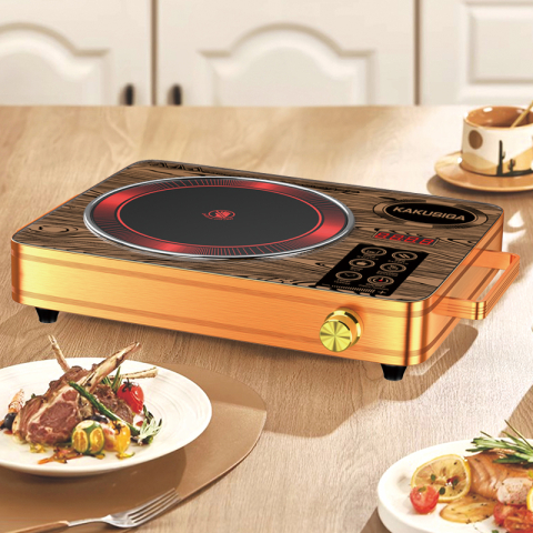 Kakusiga KSC-1568/JL-168 HUOLU Series Многофункциональная электрическая керамическая плита (EU), коричневая [3]