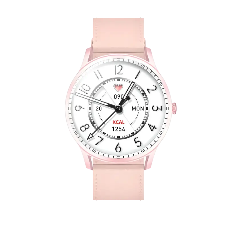 Умные часы Kieslect Lora, кожаный ремешок, розовый [2]