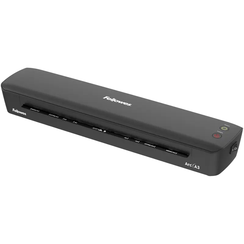 Laminatoare - Laminator Fellowes Arc A3 (Laminare la Cald, Format max. A3, 80 microni, Auto Shut-Off, Set Starter 10 Folii, Negru)