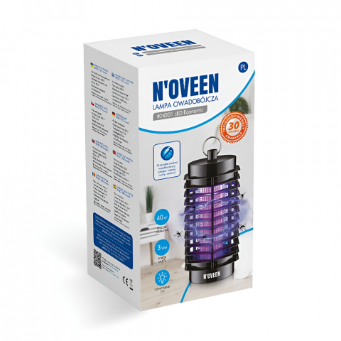 Лампа против комаров NOVEEN IKN201 LED, до 40 м², Черный – Эффективность и легкость в использовании [2]