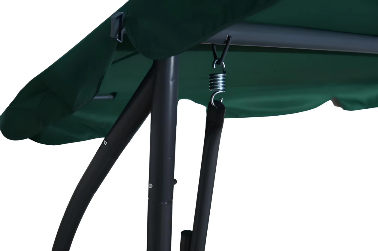Садовые качели премиум-класса Xenos Sicilia Dark Green – Нагрузка 240 кг, Раскладное сиденье (В кровати), Подстаканники, Темно-зеленые [3]