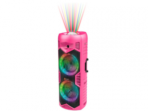 Electronice - LGP-5150 roz, 200W, Microfon wireless (Boxă portabilă Bluetooth cu microfon wireless, 6"X2+1 difuzoare, 7.4V/3000mAh)