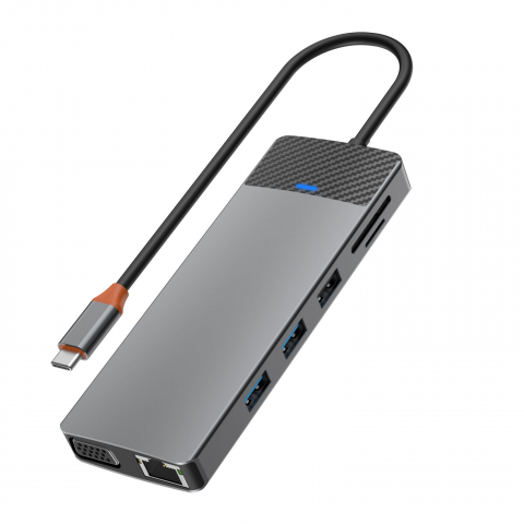 USB HUB - Hub Linker Series A12-in-1, Gri – Conectivitate Avansată și Performanță de Top