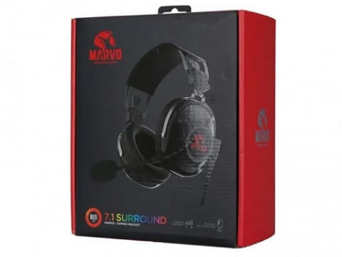 Marvo Headset Wired Gaming HG9053, USB 7.1, Red Backlight [4]
