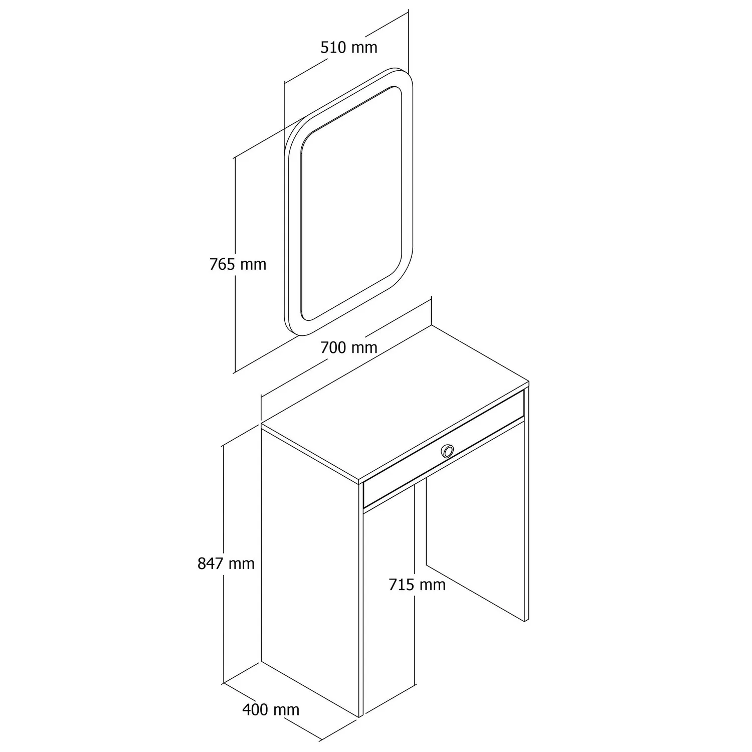 Masă de machiaj Oglinda Lizbon – Design rafinat și funcționalitate premium [5]