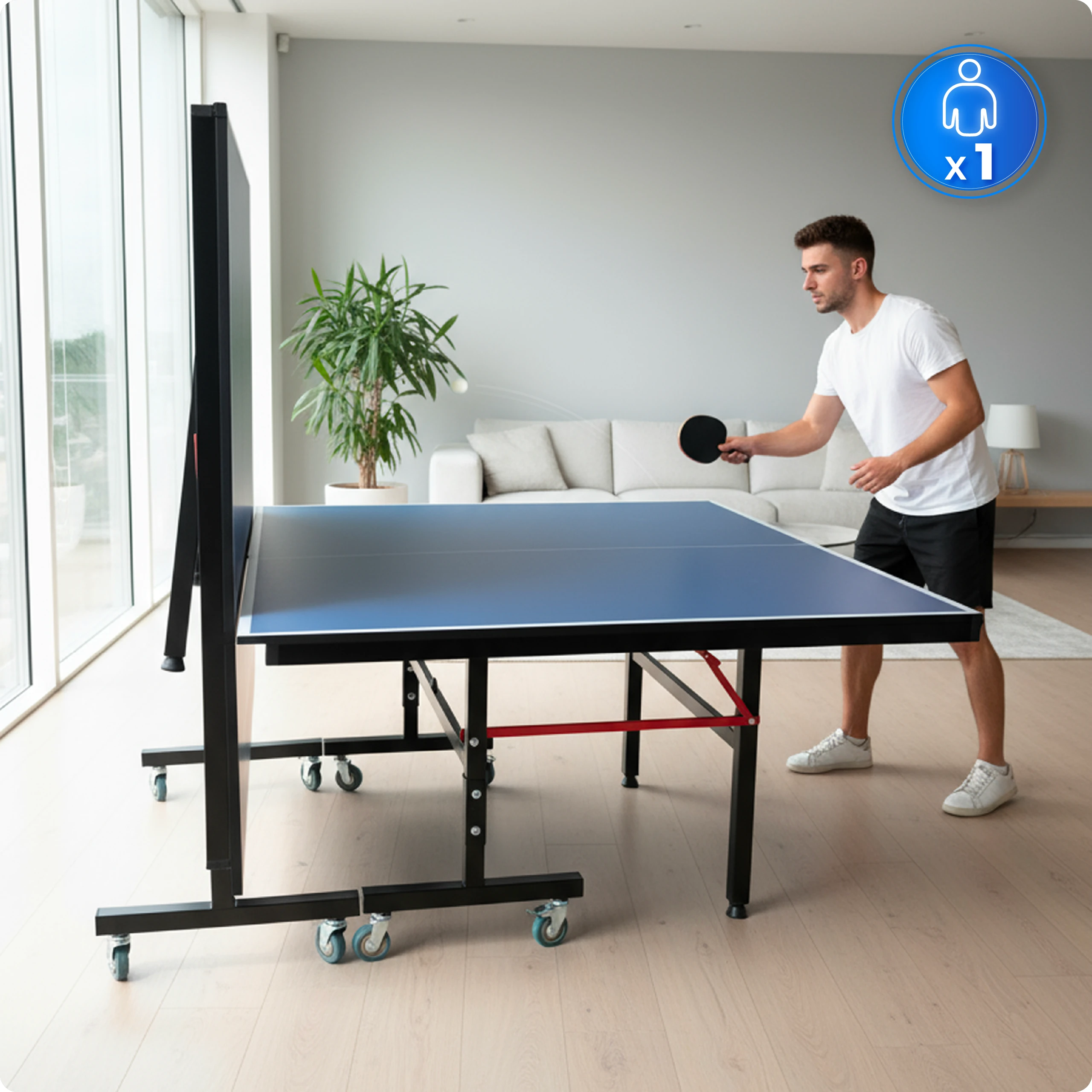 Masă de tenis de masă THUNDER VITAL-18-BLUE – Performanță oficială și stabilitate maximă [3]