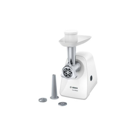 Meat Mincer Bosch MFW2510W, 1500W power output,2 perforated discs, sausage and kebbe stuffers, grinding speed 1.7kg / min, white [3]