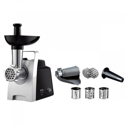Mașini de tocat carne - Meat Mincer Tefal NE109838Putere:  1400 WMaterialul carcasei:  Plastic Capacitatea de mărunșire :  1,7 kg/mFuncție reversAccesoriu pentru cârnațiStorcător pentru fructe și legume