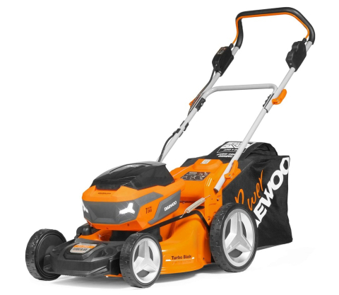 Mașină de tuns gazonul cu acumulator DAEWOO DLM 5042Li SET (2×21V, 2×4Ah, Motor Brushless 1300W, 47 cm, Coș 65L) [1]
