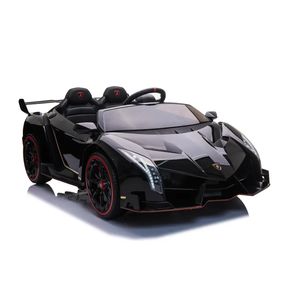 Mașină electrică Lamborghini Veneno MX615 / 2 negru – supersport agresiv, 4 motoare puternice și două locuri pentru aventuri de lux! [2]