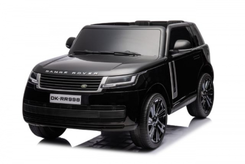 Vehicule cu acumulatori - Аккумуляторная машина Land Rover черная 12V14Ah — Детский электромобиль с кожаными сиденьями, MP3, 4 моторами по 35W, пультом и мягкими EVA колёсами