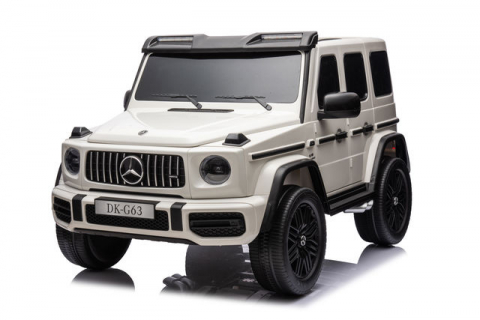 Vehicule cu acumulatori - Детский электромобиль Mercedes Benz G63 Белый – 12V 14Ah, 4 мотора по 35W, кожаные сиденья, MP3, колёса EVA, пульт управления