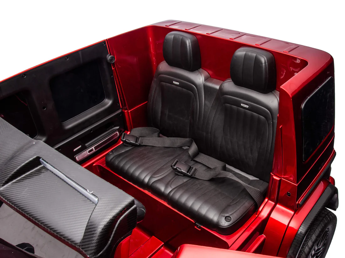 Аккумуляторная машинка Mercedes Benz G63 красная (окрашенная) – 24V (2x7Ah), 4 мотора по 200W, кожаные сиденья, MP3, EVA колёса, пульт, до 80 кг [5]