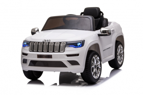 Vehicule cu acumulatori - Электромобиль для детей JEEP GRAND CHEROKEE – 2x45Вт, аккумулятор 12V 7Ah, кожаное сиденье, пульт управления, мягкие колёса EVA, белый цвет