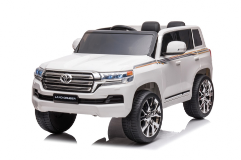 Vehicule cu acumulatori - Детский электромобиль TOYOTA LAND CRUISER Белый – 12V 7Ah, 2 мотора по 45W, кожаное сиденье, пульт управления, мягкие EVA колеса