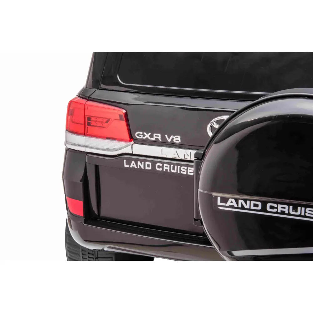 Детский электромобиль TOYOTA LAND CRUISER Черный – 12V 7Ah, 2 мотора по 45W, Кожаные сиденья, Пульт управления, Мягкие колеса EVA [2]