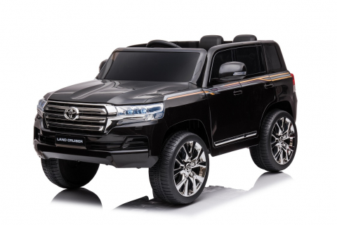 Vehicule cu acumulatori - Детский электромобиль TOYOTA LAND CRUISER Черный – 12V 7Ah, 2 мотора по 45W, Кожаные сиденья, Пульт управления, Мягкие колеса EVA