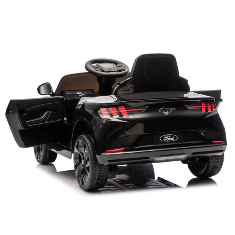 Mașinuță electrică licențiată Ford Mustang Mach-E pentru copii (24V5Ah, 2x60W, EVA, Piele Neagră, Neagră) [8]