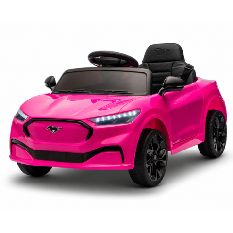 Vehicule cu acumulatori - Mașinuță electrică licențiată Ford Mustang Mach-E pentru copii (24V5Ah, 2x60W, EVA, Piele, Roz)