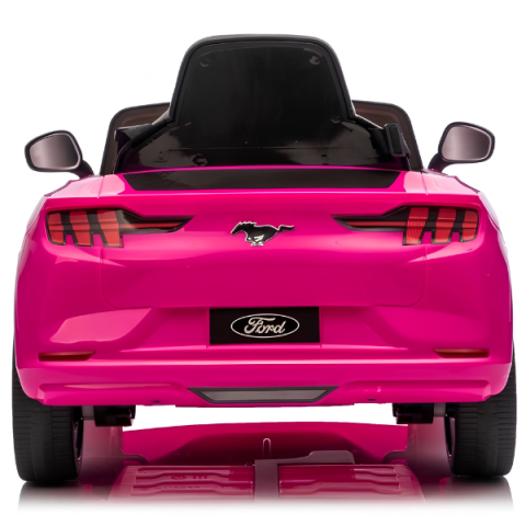 Mașinuță electrică licențiată Ford Mustang Mach-E pentru copii (24V5Ah, 2x60W, EVA, Piele, Roz) [5]
