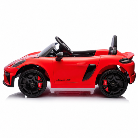 Mașinuță electrică licențiată Porsche 718 Spyder RS pentru copii (12V7Ah, 2x25W, EVA, Piele, Neagră) [3]