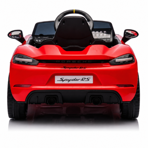 Mașinuță electrică licențiată Porsche 718 Spyder RS pentru copii (12V7Ah, 2x25W, EVA, Piele, Neagră) [4]