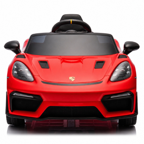 Mașinuță electrică licențiată Porsche 718 Spyder RS pentru copii (12V7Ah, 2x25W, EVA, Piele, Neagră) [1]