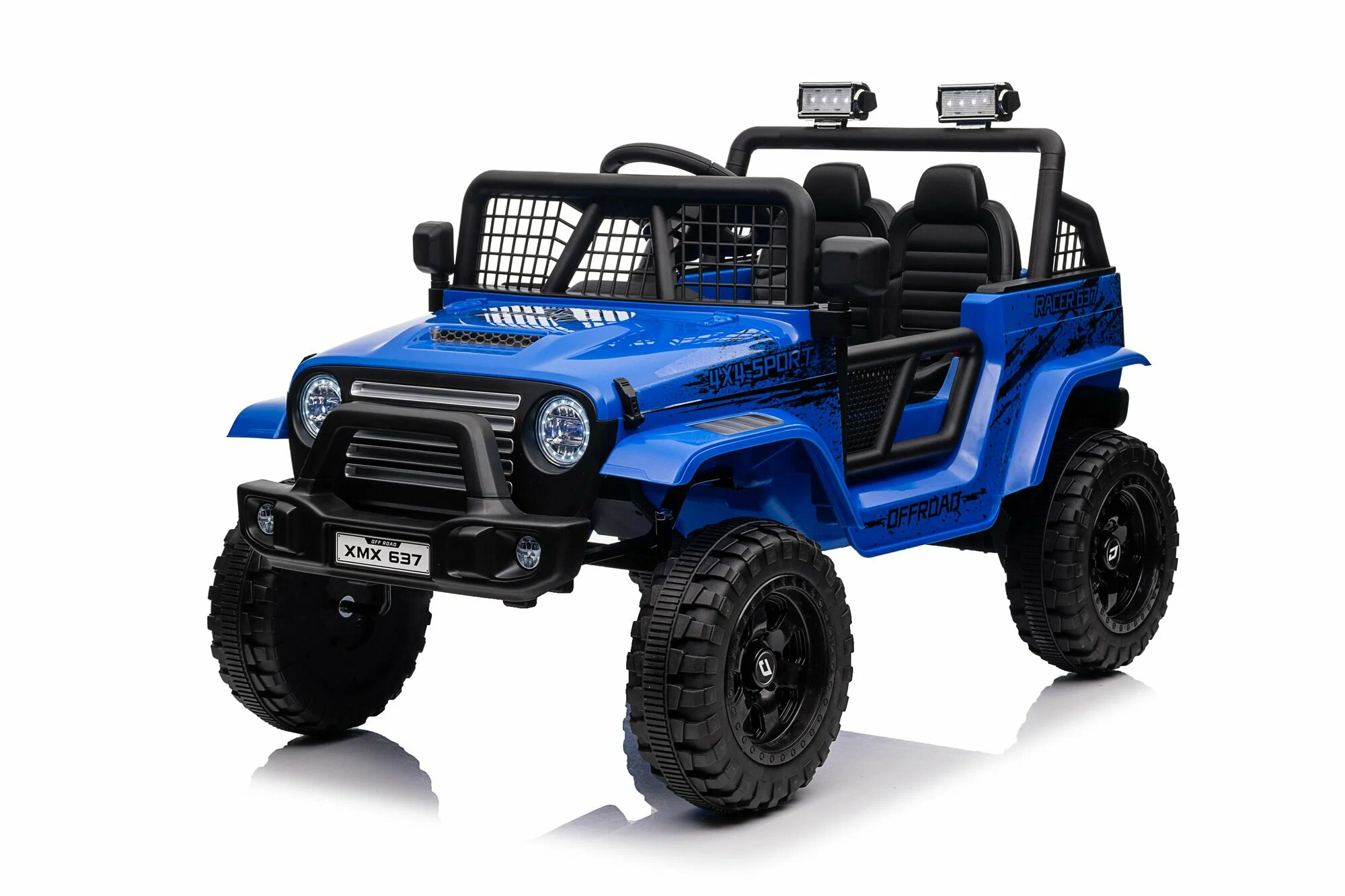 Jucării - Mașinuță electrică pentru copii Jeep Rubicon MX637/3, Albastru – putere, distracție și siguranță