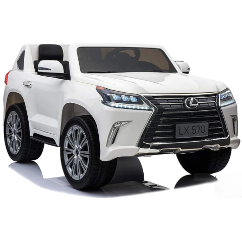 Vehicule cu acumulatori - Mașinuță electrică pentru copii LEXUS LX570 Licențiată (Baterie 12V7Ah, 2 Motoare 35W, Roți EVA, Scaun Piele, MP4, Telecomandă 2.4G)