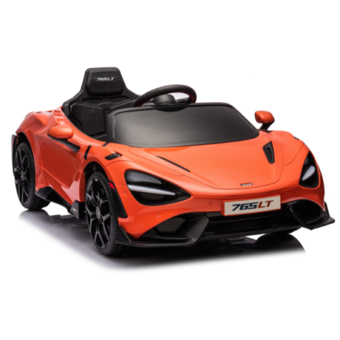 Детский электромобиль лицензионный McLaren 765LT (4x4 35W, Аккумулятор 12V7AH, Колеса EVA, Кожаное сиденье, Оранжевый) [5]