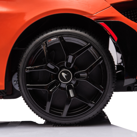Детский электромобиль лицензионный McLaren 765LT (4x4 35W, Аккумулятор 12V7AH, Колеса EVA, Кожаное сиденье, Оранжевый) [11]
