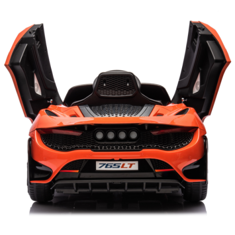 Детский электромобиль лицензионный McLaren 765LT (4x4 35W, Аккумулятор 12V7AH, Колеса EVA, Кожаное сиденье, Оранжевый) [6]