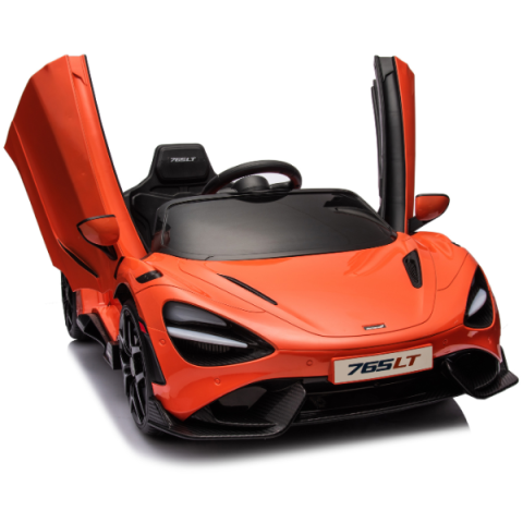 Детский электромобиль лицензионный McLaren 765LT (4x4 35W, Аккумулятор 12V7AH, Колеса EVA, Кожаное сиденье, Оранжевый) [1]
