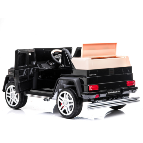 Mașinuță electrică pentru copii Mercedes-Maybach G650 Licențiată (Baterie 12V 10Ah, 4 Motoare 25W, Tracțiune 4x4, Roți EVA, Scaun Piele, Telecomandă 2.4G, Negru) [6]