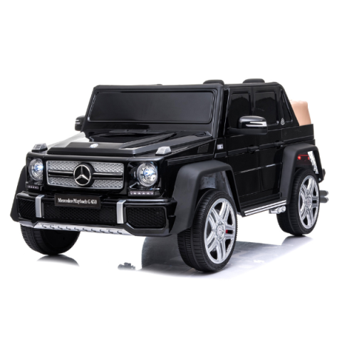Vehicule cu acumulatori - Mașinuță electrică pentru copii Mercedes-Maybach G650 Licențiată (Baterie 12V 10Ah, 4 Motoare 25W, Tracțiune 4x4, Roți EVA, Scaun Piele, Telecomandă 2.4G, Negru)