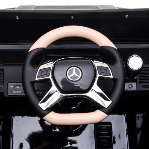 Mașinuță electrică pentru copii Mercedes-Maybach G650 Licențiată (Baterie 12V 10Ah, 4 Motoare 25W, Tracțiune 4x4, Roți EVA, Scaun Piele, Telecomandă 2.4G, Negru) [10]
