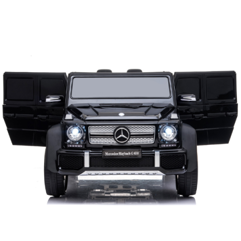 Mașinuță electrică pentru copii Mercedes-Maybach G650 Licențiată (Baterie 12V 10Ah, 4 Motoare 25W, Tracțiune 4x4, Roți EVA, Scaun Piele, Telecomandă 2.4G, Negru) [3]