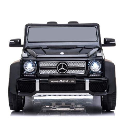 Mașinuță electrică pentru copii Mercedes-Maybach G650 Licențiată (Baterie 12V 10Ah, 4 Motoare 25W, Tracțiune 4x4, Roți EVA, Scaun Piele, Telecomandă 2.4G, Negru) [1]