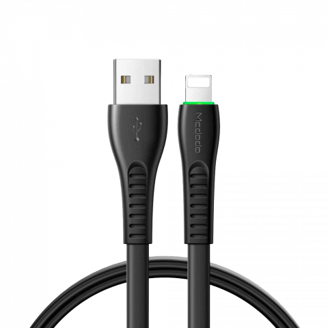 USB to Lightning - Cablu Mcdodo USB to Lightning Flying Fish LED 1.2m, Negru