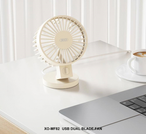 MF82 Mini ventilator electric portabil, 2 trepte de viteză, alimentare USB, bej [1]