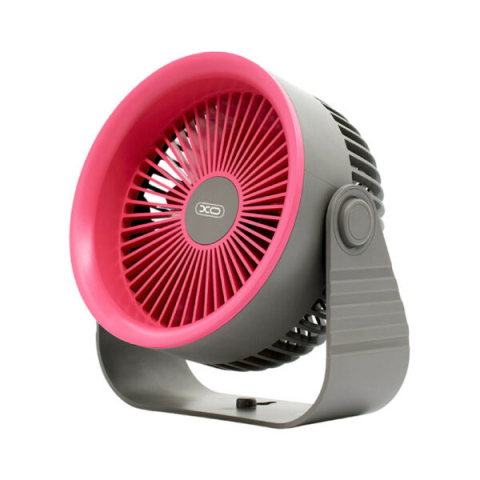 Ventilator de Birou Reîncărcabil MF86, 3600mAh, 4 Trepte de Viteză, Gri/Roz, 523g [1]