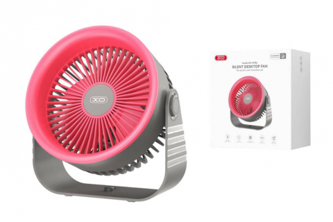 Ventilator de Birou Reîncărcabil MF86, 3600mAh, 4 Trepte de Viteză, Gri/Roz, 523g [2]